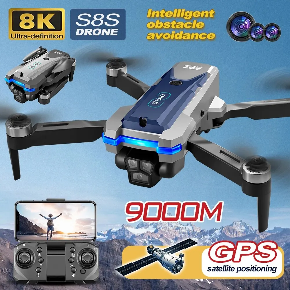 Rc Helicopter Case - Складной Квадрокоптер S8S, GPS, Wi-Fi, 8K