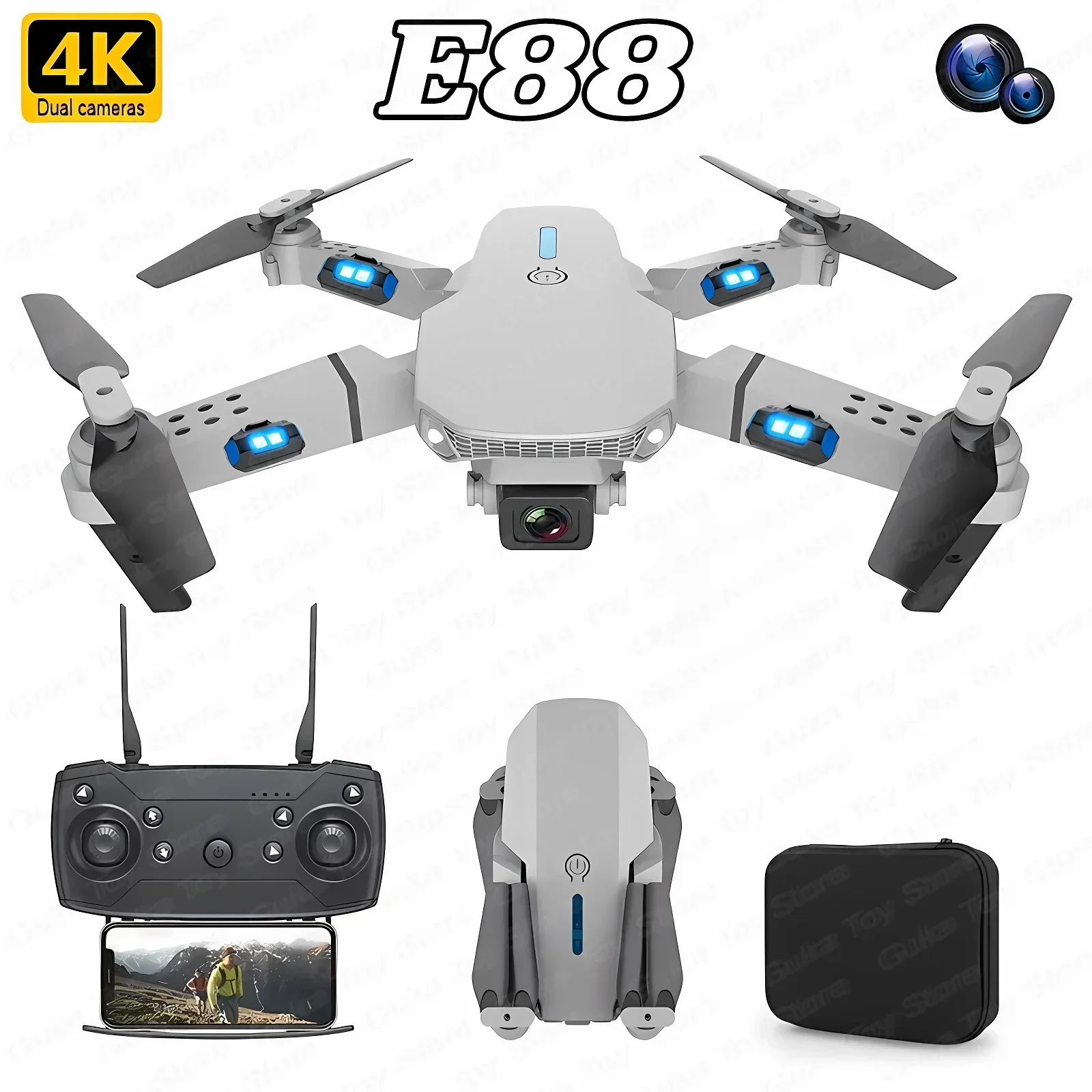 E88 Pro WIFI FPV Дрон Широкоуг – обзор и цена Rc Helicopter Case
